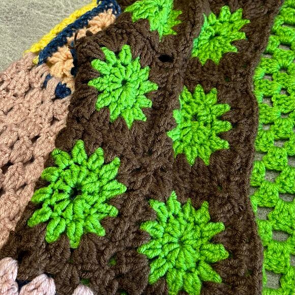 Crochet Handmade Colorful Retro Sweater Cardigan - Picture 2 of 6